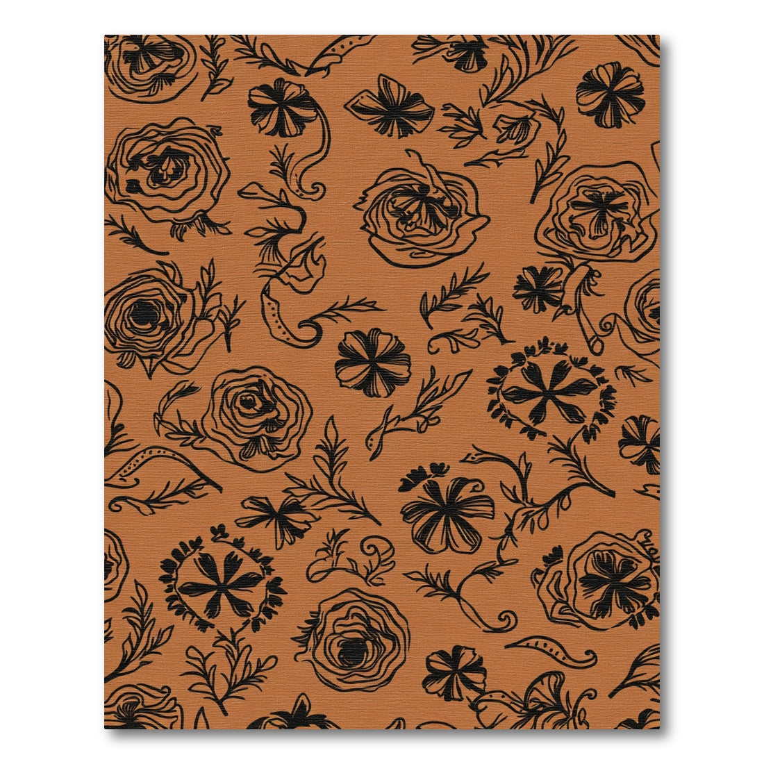 Terra Cotta Floral Silhouette Rug