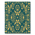 Rich Amber Floral Scroll Symmetrical Rug
