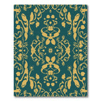 Rich Amber Floral Scroll Symmetrical Rug