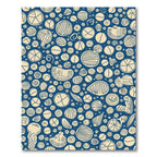Deep Blue Cream Organic Circles Rug