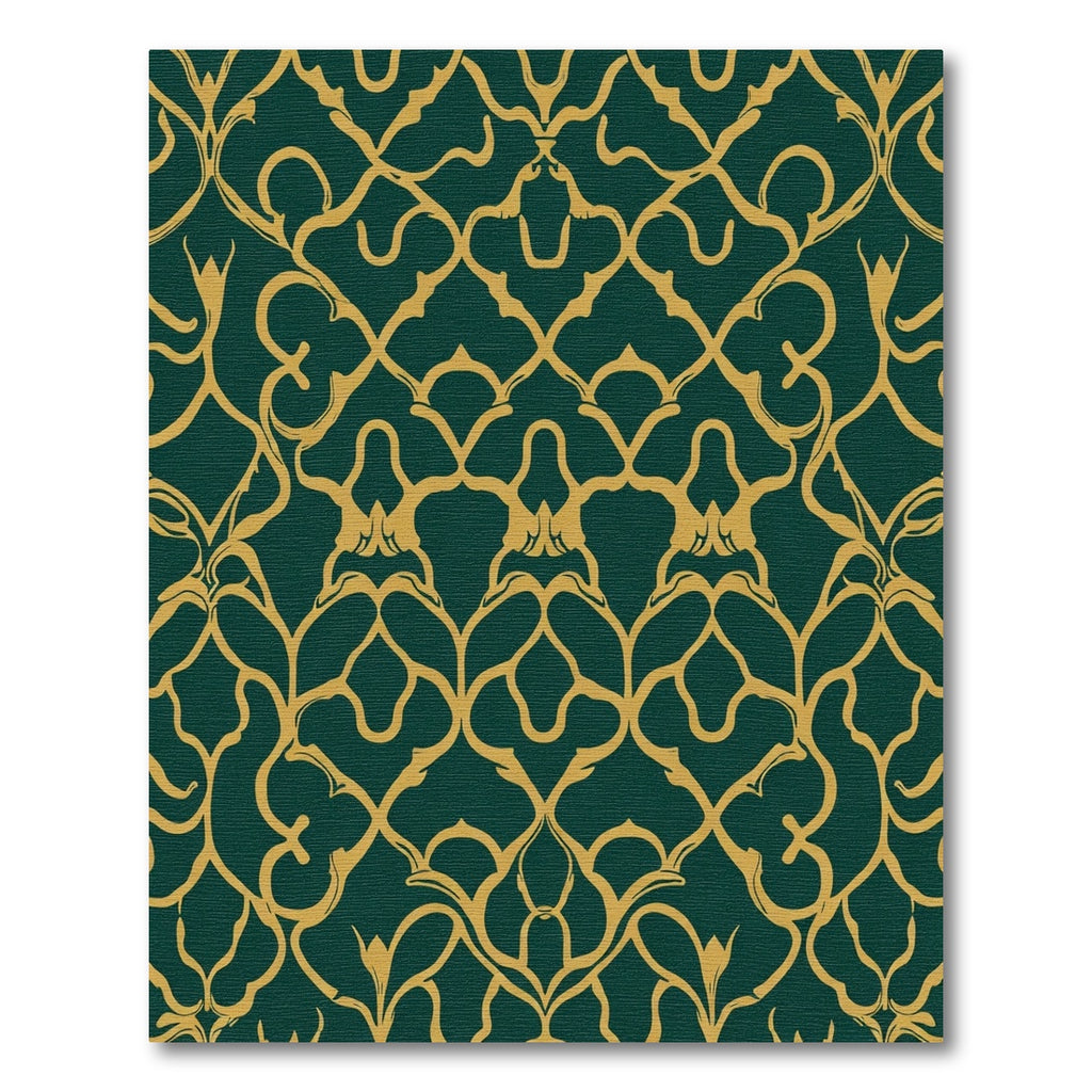 Emerald Gold Ornate Scroll Rug