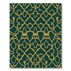 Emerald Gold Ornate Scroll Rug