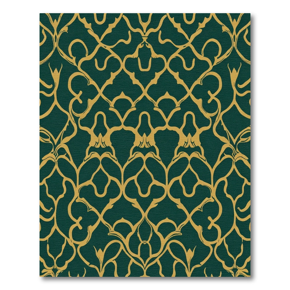 Emerald Gold Ornate Scroll Rug