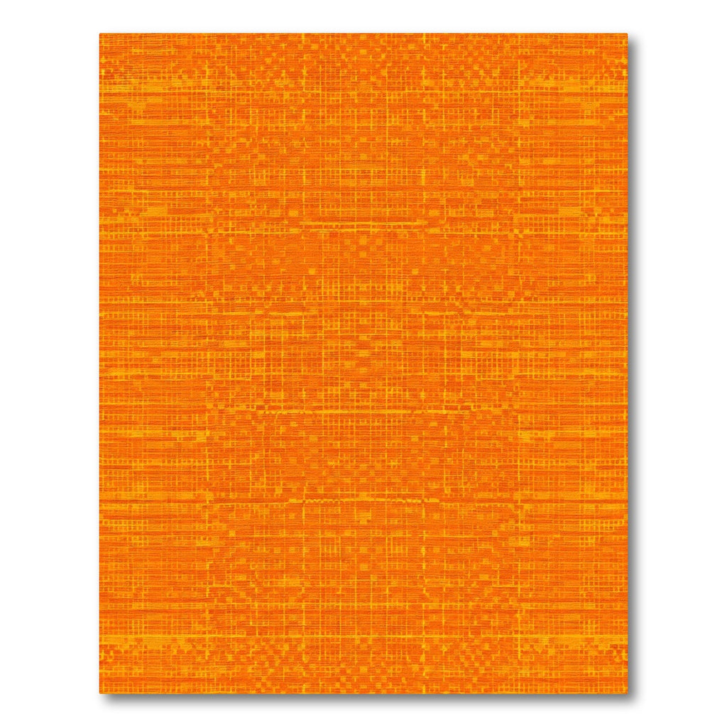 Orange Geometric Pixelated Grid Rug