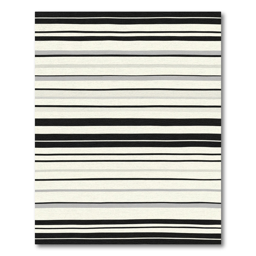 Modern Black Gray Cream Stripe Rug