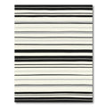 Modern Black Gray Cream Stripe Rug
