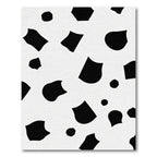 Black White Abstract Organic Spots Rug