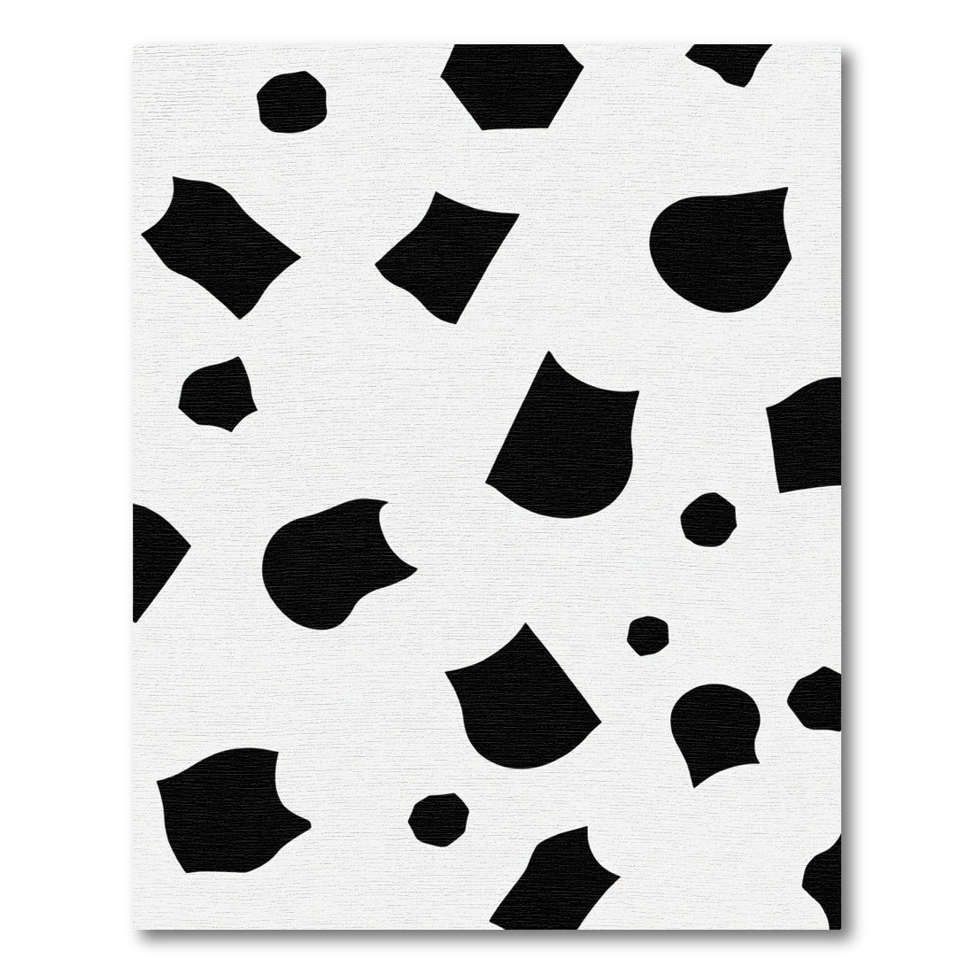 Black White Abstract Organic Spots Rug