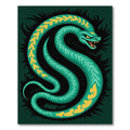 Emerald Serpent Yellow Heart Pattern Rug