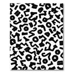 Abstract Black Geometric Shapes Rug