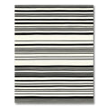 Hand Drawn Black White Stripe Rug