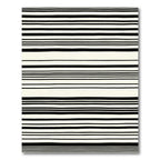 Hand Drawn Black White Stripe Rug