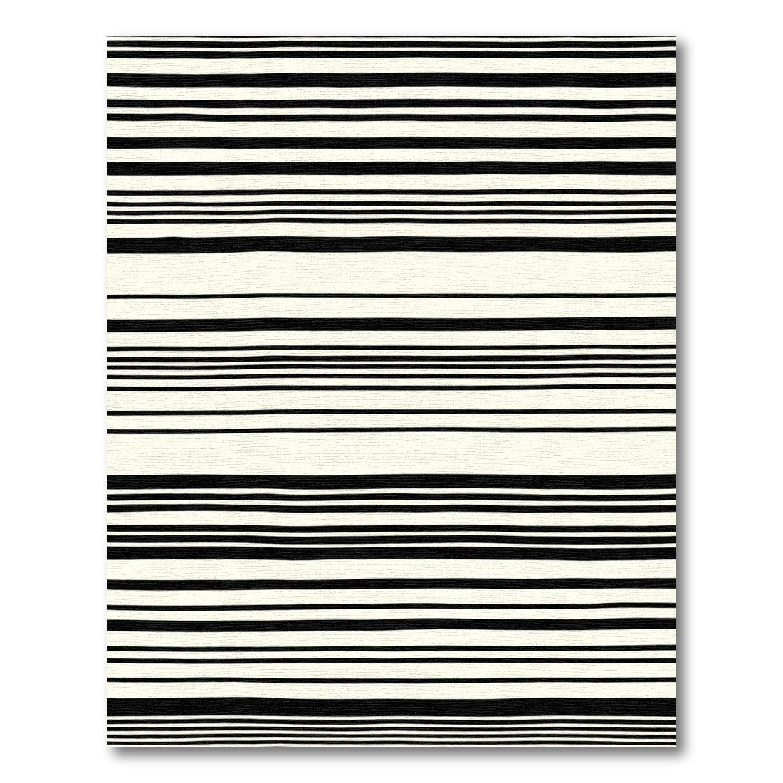 Hand Drawn Black White Stripe Rug