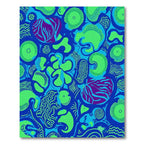 Vibrant Blue Abstract Organic Forms Rug
