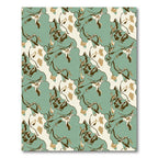 Green Cream Abstract Organic Floral Rug