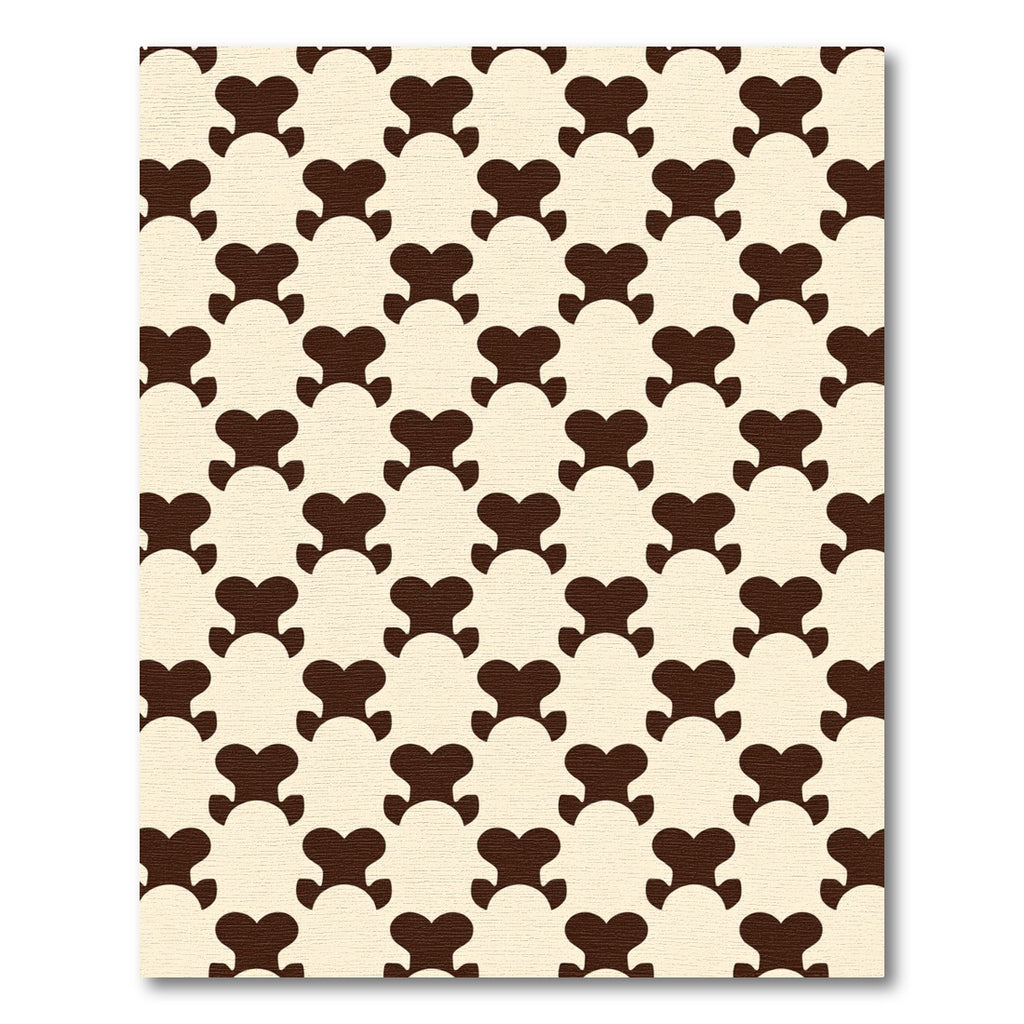 Dark Brown Bone Shape Arrangement Rug