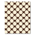 Dark Brown Bone Shape Arrangement Rug