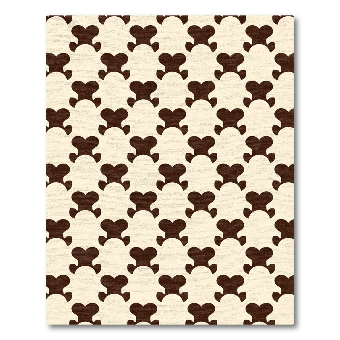 Dark Brown Bone Shape Arrangement Rug