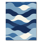 Oceanic Blue Wave Layers Rug