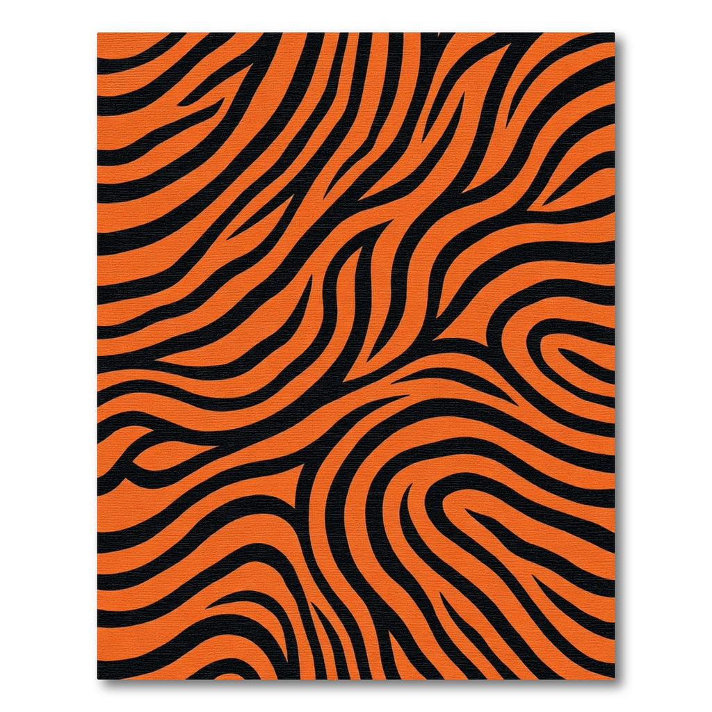 Bold Orange Black Zebra Stripe Rug