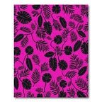 Vibrant Hot Pink Tropical Foliage Rug