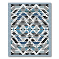 Geometric Blue Black Triangles Diamond Rug