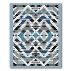 Geometric Blue Black Triangles Diamond Rug