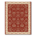 Crimson Antique Faces Border Rug