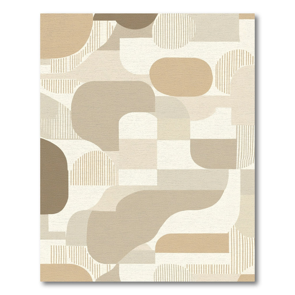 Mid Century Modern Organic Geometric Forms Rug