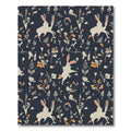 Whimsical Cream Rabbits Garden Whimsy Rug