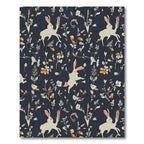 Whimsical Cream Rabbits Garden Whimsy Rug