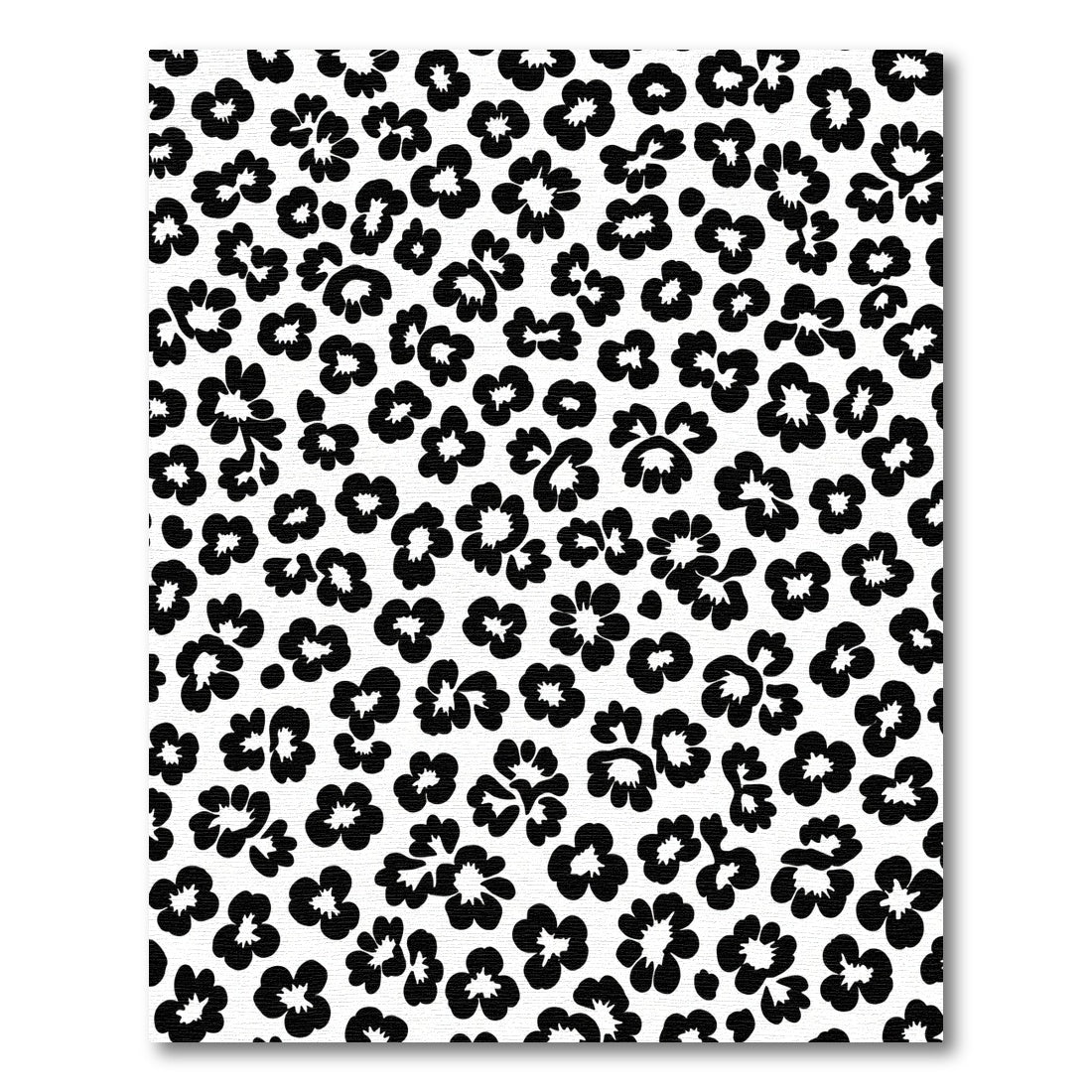 Black Floral Leopard Spots Rug