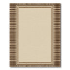 Classic Brown Plaid Border Rug