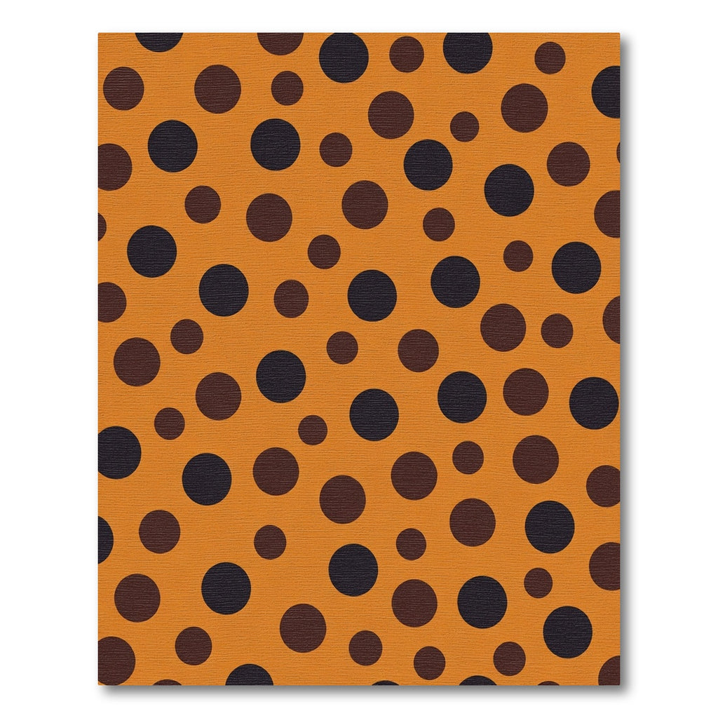 Orange Black Brown Polka Dot Round Rug