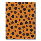 Orange Black Brown Polka Dot Round Rug