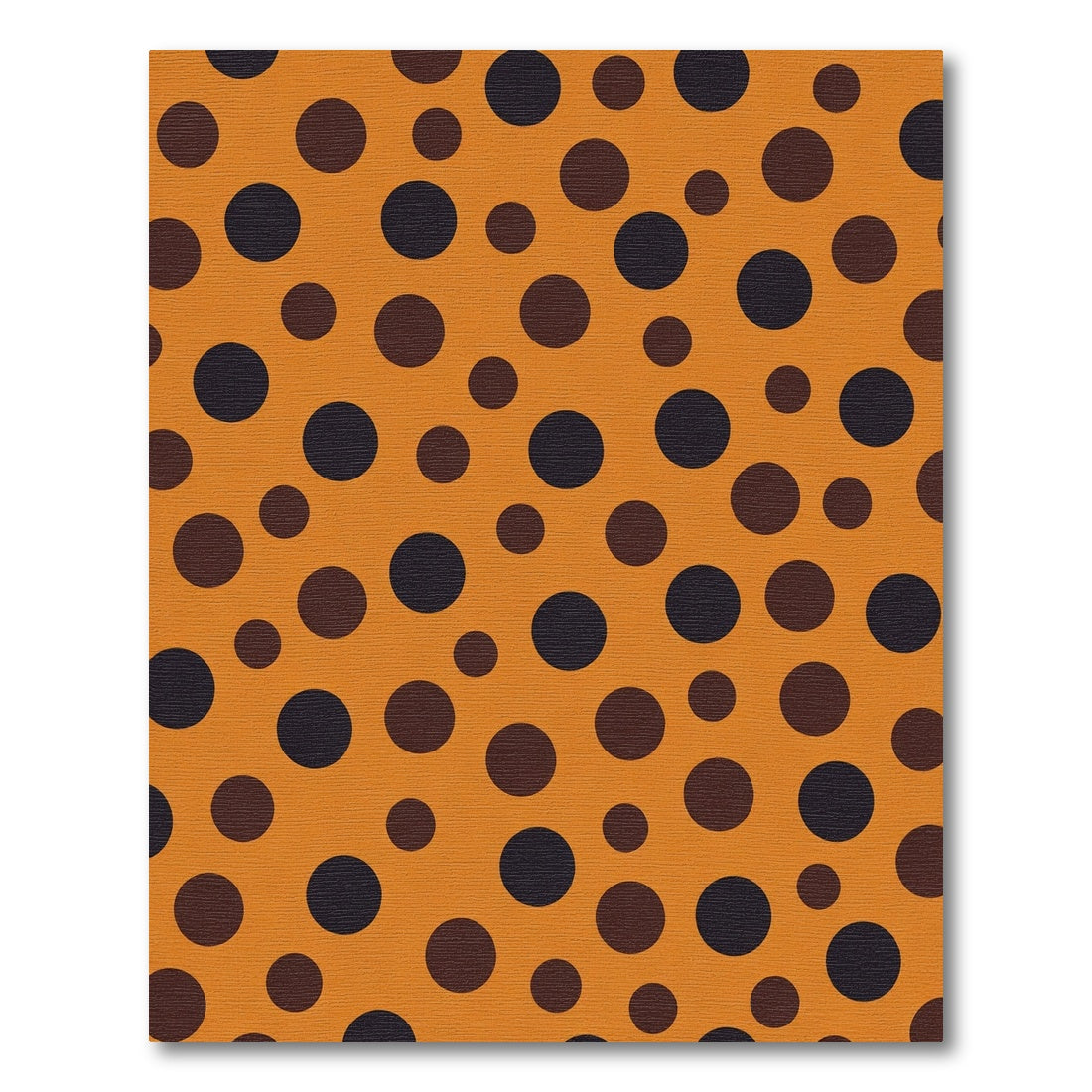 Orange Black Brown Polka Dot Round Rug