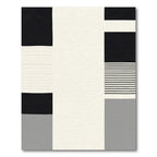 Monochromatic Geometric Stripe Composition Rug