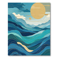 Azure Ocean Waves Rug