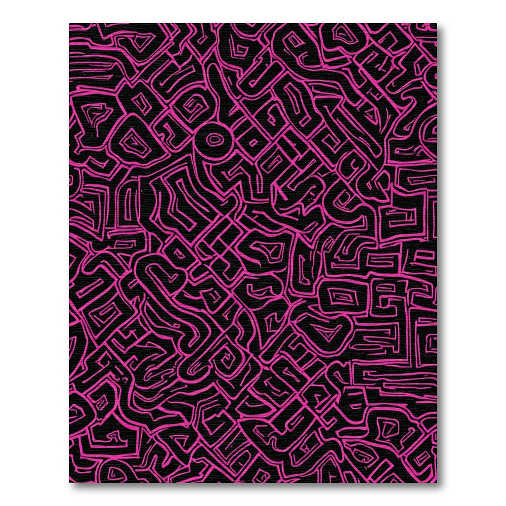 Bold Pink Labyrinth Abstract Rug