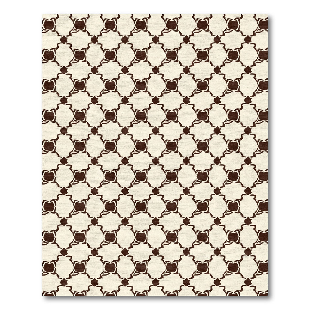 Ornate Beige Dark Overlay Geometric Rug