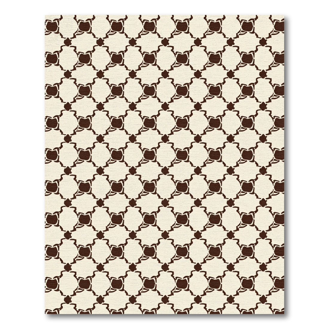 Ornate Beige Dark Overlay Geometric Rug