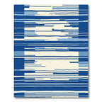 Modern Blue Stripe Abstract Rug