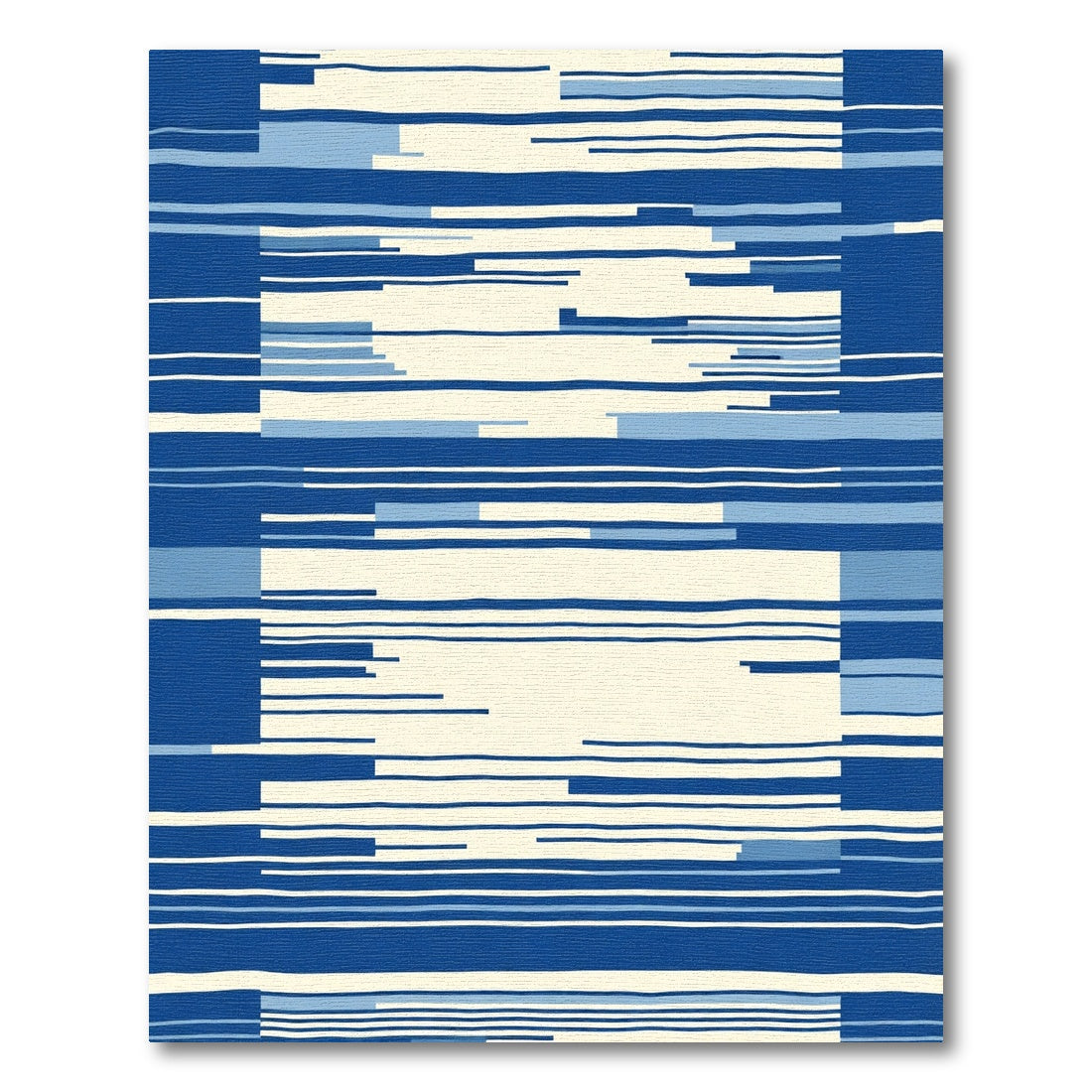 Modern Blue Stripe Abstract Rug