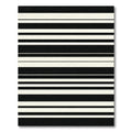 Bold Black White Stripe Texture Rug