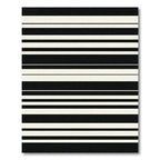 Bold Black White Stripe Texture Rug