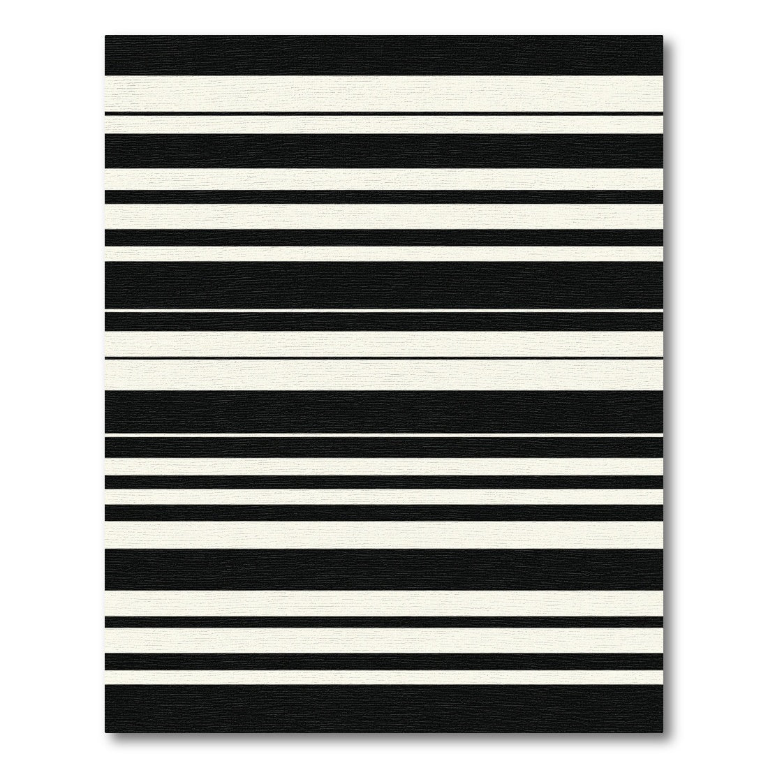 Bold Black White Stripe Texture Rug