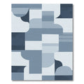 Muted Blue Geometric Abstraction Rug