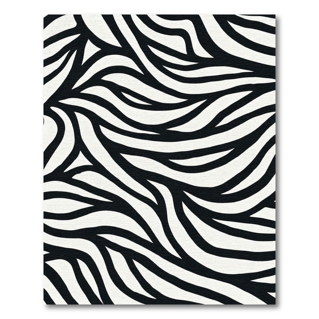 Bold Black White Wavy Zebra Rug