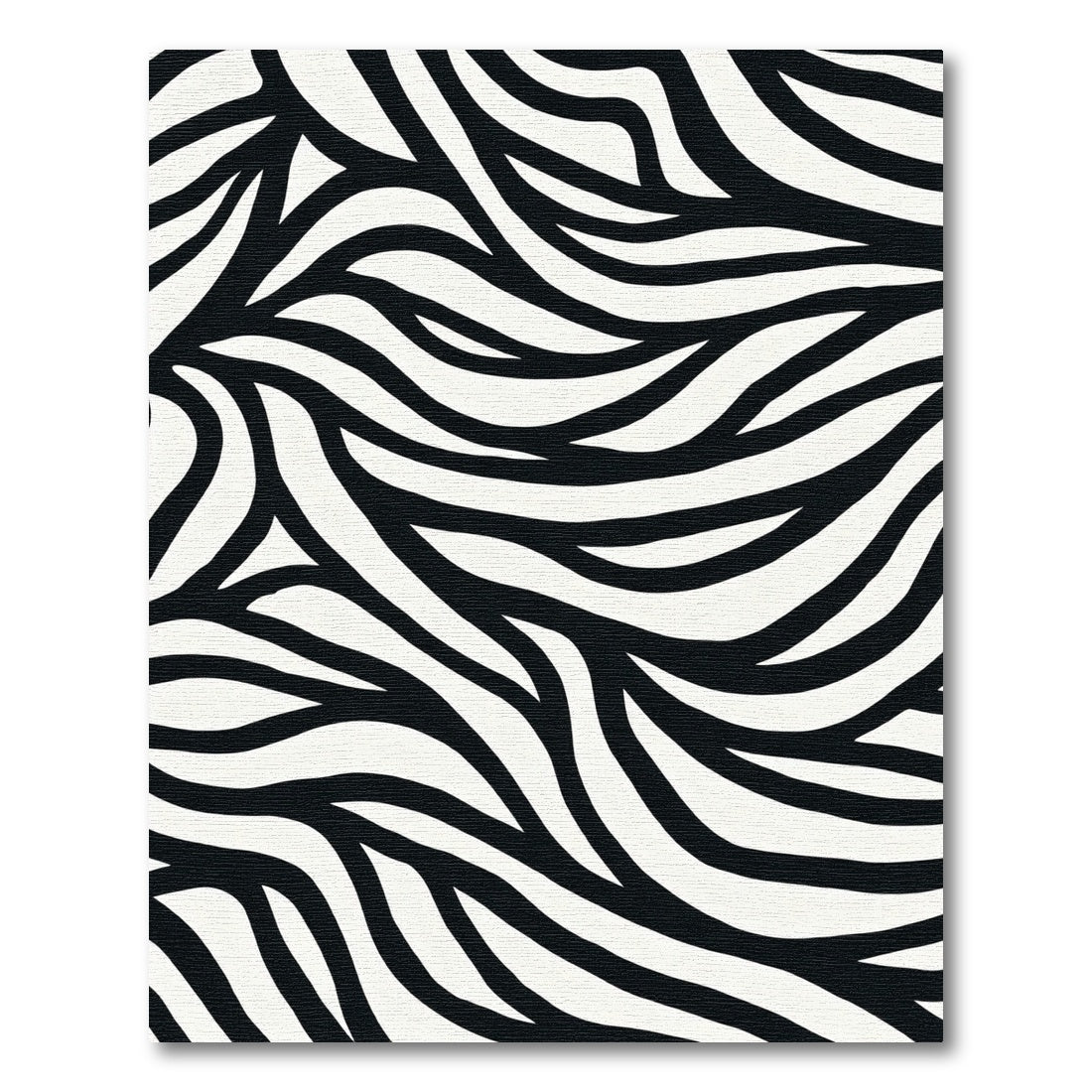 Bold Black White Wavy Zebra Rug