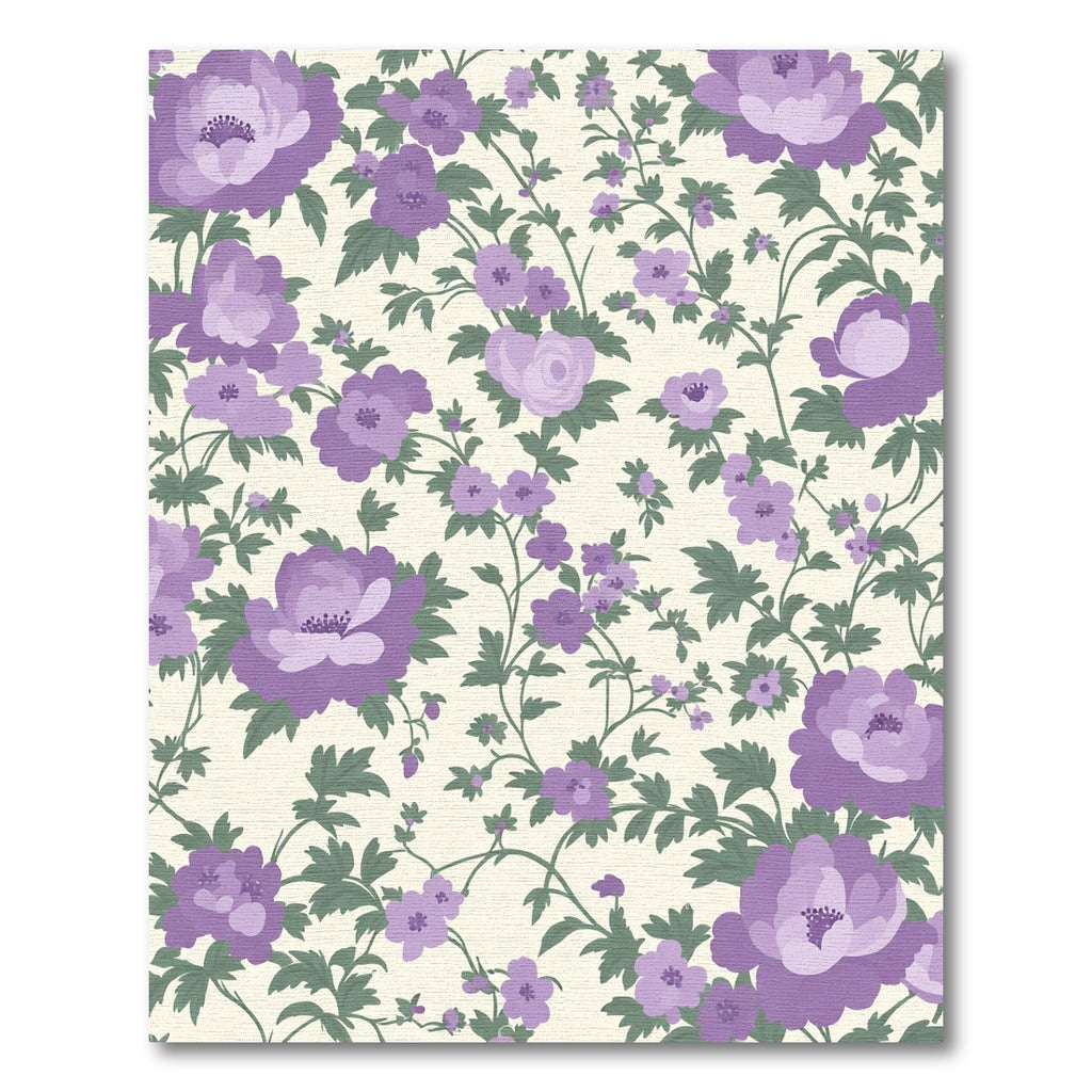 Purple Floral Vine Garden Accents Rug